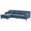 Beliani Corner Sofa 4 Seater GLOSLI Chenille Blue Right Hand 4