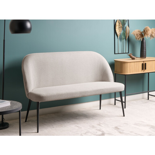 Beliani Dining Bench 2 Seater OSBY Fabric Light Grey 1