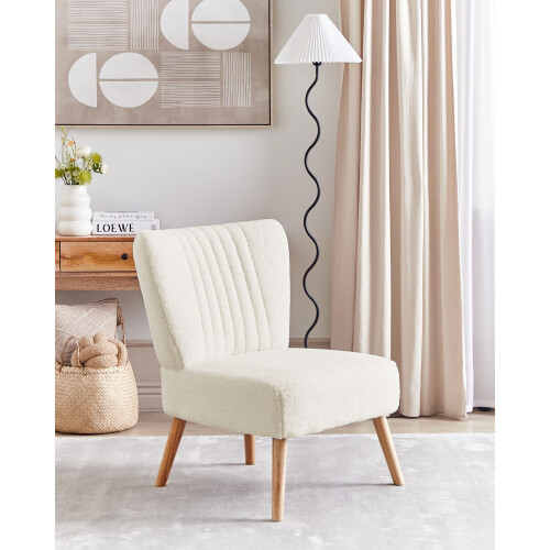 Beliani Armchair VAASA Boucle White 1
