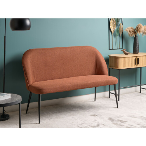 Beliani Dining Bench 2 Seater OSBY Fabric Brown 1
