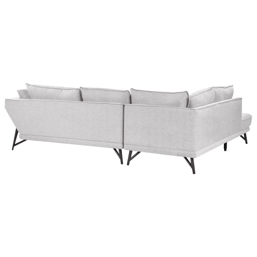 Beliani Corner Sofa 3 Seater ELGA Linen Light Grey Right Hand 2