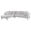 Beliani Corner Sofa 3 Seater ELGA Linen Light Grey Right Hand 2