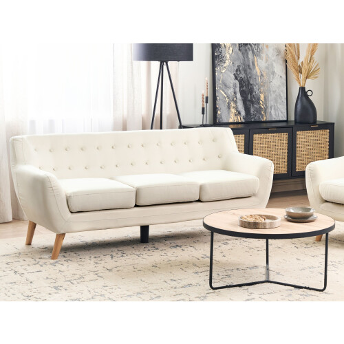 Beliani Sofa 3 Seater MOTALA Fabric Light Beige 1