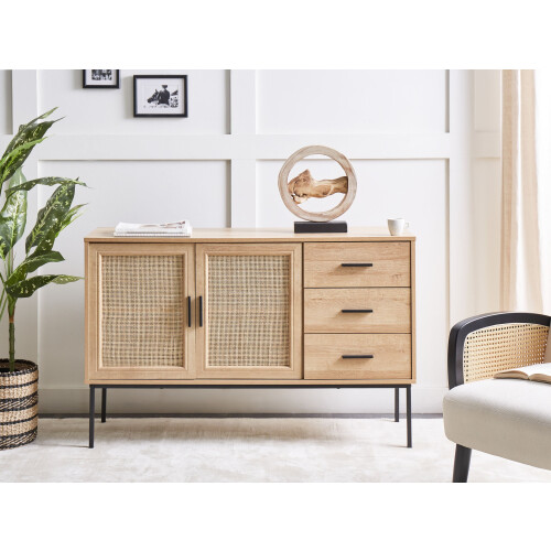 Beliani 2 Door Sideboard PASCO Light Brown 1