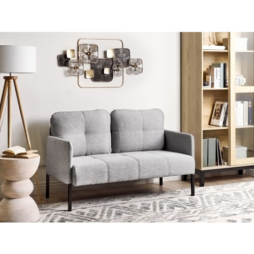 Beliani Sofa 2 Seater LAHTI Fabric Grey 1