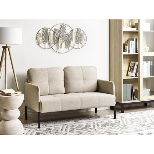 Beliani Sofa 2 Seater LAHTI Fabric Light Beige 1
