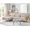 Beliani Corner Sofa 3 Seater SIMOS Chenille Beige Right Hand 2