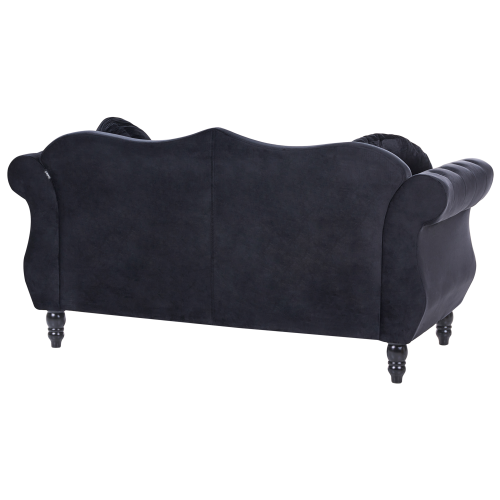 Beliani Sofa 2 Seater SKIEN Velvet Black 2