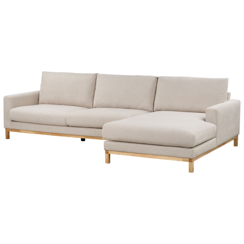 Beliani Corner Sofa 4 Seater SIGGARD Fabric Light Beige Left Hand 1