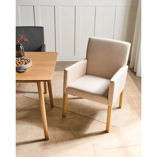 Beliani Dining Chair ROCKEFELLER Fabric Beige 1