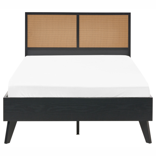 Beliani Bed PE Rattan MONPAZIER 120 x 200 cm (EU Small Double) Black 1