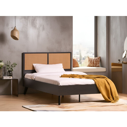 Beliani Bed PE Rattan MONPAZIER 120 x 200 cm (EU Small Double) Black 2