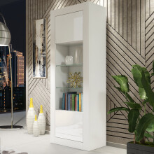 Display Cabinet 170cm Illume - White with Gloss Doors