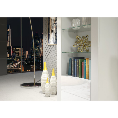 Display Cabinet 170cm Illume - White with Gloss Doors 2