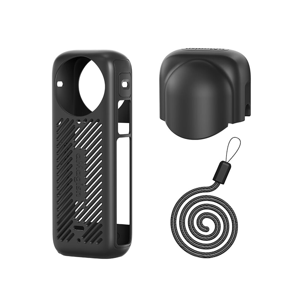 360 X4 Case With Lens Cap For Insta 360 X4 Accessories, Silicone Case Camera Protection Kit (For Insta 360 X4) 9412369003065