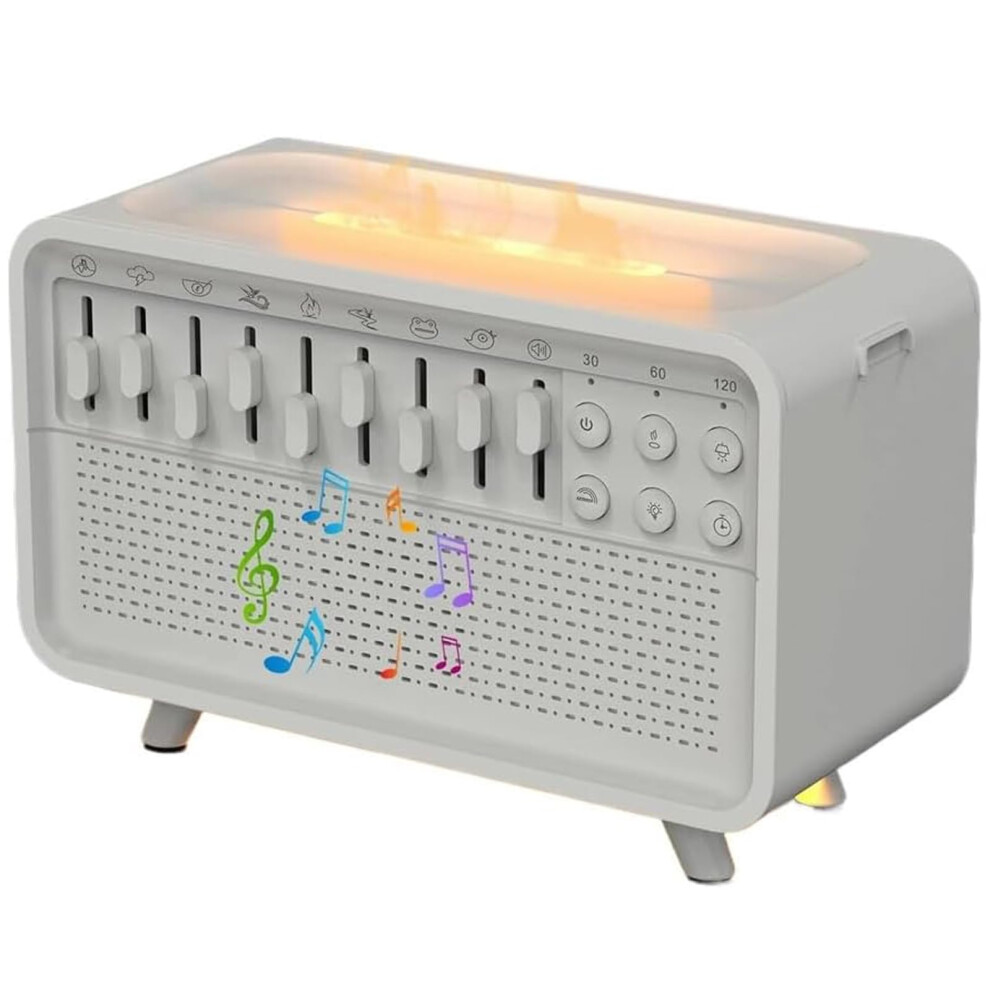 Noise Night Humidifier, 8 Sounds, 11 Color Lamp, Bluetooth Speaker, Timer White/Light