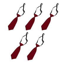5pcs Adjustable Pre Tied Necktie For children Soft-wine red