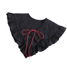 Elegant Ruffle Trim Detachable Collar Comfortable Courtstyle