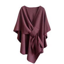 Soft Faux Wool Wrap Shawl Outerwear Adult Child Cold-Burgundy