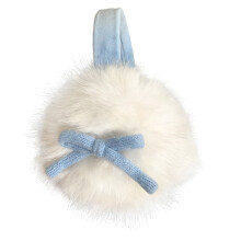 Soft Plush Bowknot Ear Muffs Women Girl Winter Ear Warmer-Blue