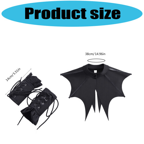 Seasonal Transformable Bat Collar Wrist Cuffs Accessory Easy 2