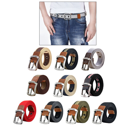 Adjustable Pin Buckles Canvas Belt Simple Design-120cm 8 2