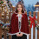 Adjustable Velvets Christmas-Red with white edge Length 60 5