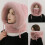 Thermal Fleece Lined Pullover Hat with Face Cover Women-Beige 6