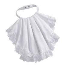 Victorian Lace Drape Courtstyle Faux Collar Neckpiece-White