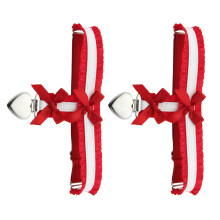 Elegant Bowknot Lace Trim Thigh Garter Elastic Heart-Red
