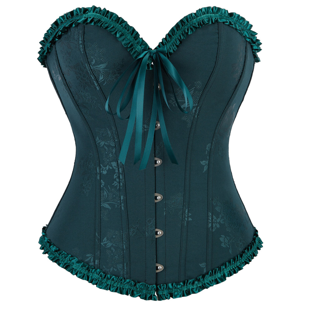 Elastic Underbust Corset Body Shaper Slimming-dark green XXL