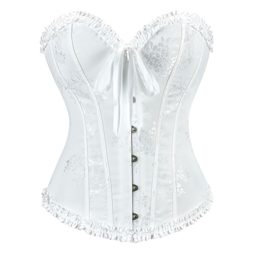 Elastic Underbust Corset Body Shaper Slimming-White L