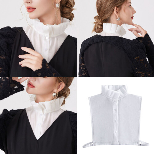 Breathable Soft Detachable Collar Elegant Ruffle Faux Collar 1