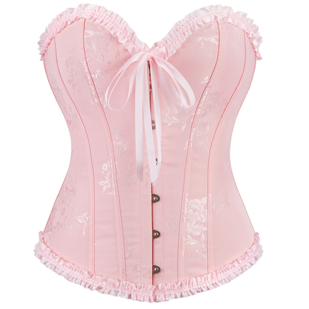 Elastic Underbust Corset Body Shaper Slimming-light pink L