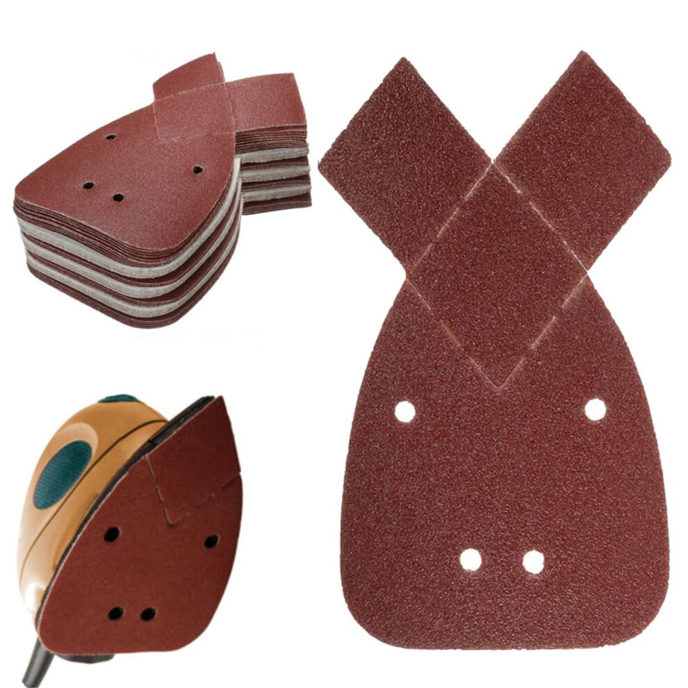 Rabbit Ear Shaped Grit Sanding Discs 4Hole, Dry Flocking Sandpaper, 60 Pcs, Grits 40 60 80 120 180 240, For Diy 9412369062505