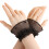 Lace Trim Arm Sleeves Ruffle Wrist Cuffs Decorative-Black 1
