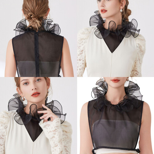 Fashionable Ruffled Collar Detachable Collar Decorative-White 1