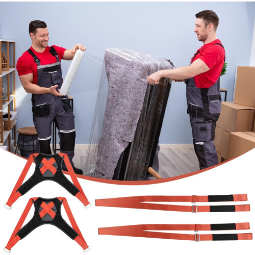 2 Movers Lifting Harness Set  Adjustable Moving Ropes 880 Lbs Capacity 1