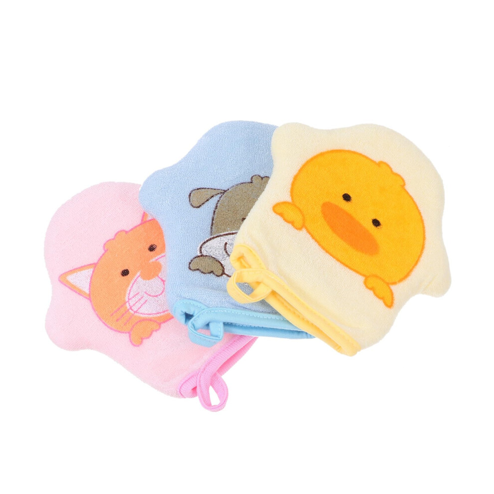 Cartoon Bathing Gloves  3Piece Newborn Set, Infant Shower Gloves, Gift for Boys and Girls