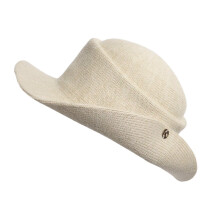 Modieuze wollen muts met zachte rand, warm en ademend voor-Beige