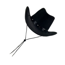 Modieuze Fedora Hoed Brede Rand Westerse Hoed voor Dames-Zwart