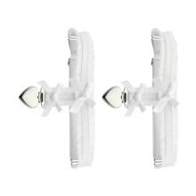 Elegante strik kanten rand dij kousenband elastische hart-Wit
