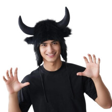Bull Horn Oorklep Hoed Dierenkostuum Hoed Zacht Pluche