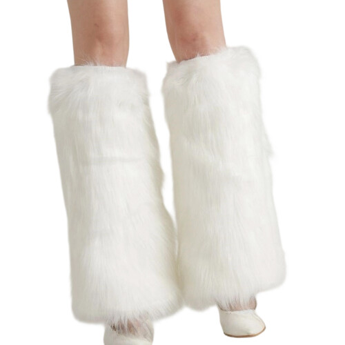 Harige pluche beenwarmer Kerstfeestbeenhoezen-Wit