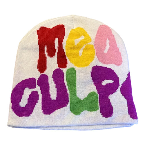 Bonnets tricotés élastiques pour Streetwear Anime-Blanc