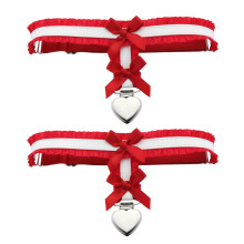 Punk Kant Dij Kousenband Elastische Riem Voor Vrouwen-Rood