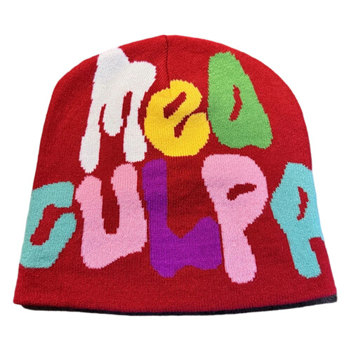 Chapeau tricoté en acrylique doux, élastique, coupe-Rouge