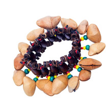 Natural Nutshell Handheld Bells Unique Instrument Elastic Armband Handbell Music Accessories Suitable for Music Lessons