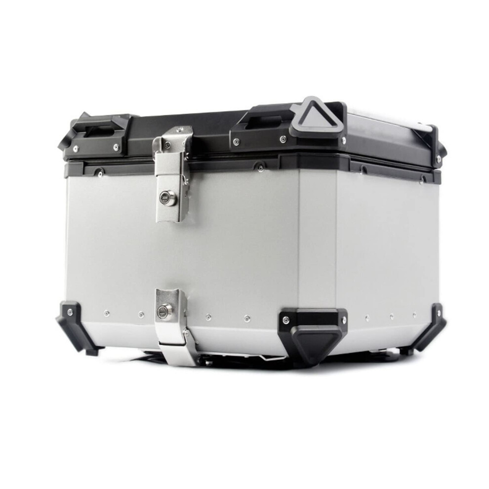 Motorcycle Case 28L100l Aluminum Heavyduty Luggage Tail Box For Motorbike 55L Trunk Rack Silver 9189345985218