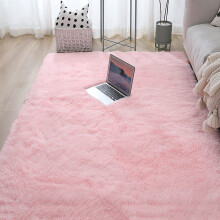 Shaggy Plush Area Rug for Enhanced Comfort, Soft Fluffy Bedroom Rugs with Non-slip Bottom for Safety, Easy to Care for Pink Rug, Perfect for Decoratin